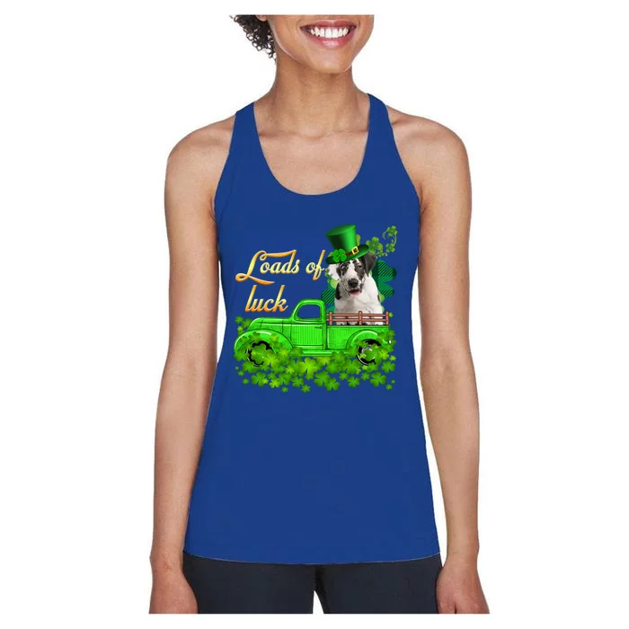 Loads Of Luck Truck Great Dane St Patrick's Day Great Gift Women's Racerback Tank