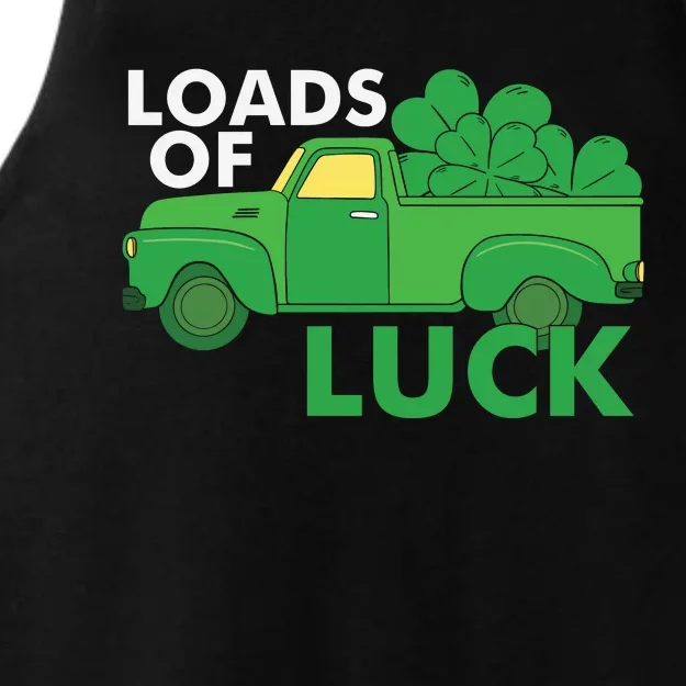 Loads Of Luck Funny Truck Patricks Day Ladies Tri-Blend Wicking Tank