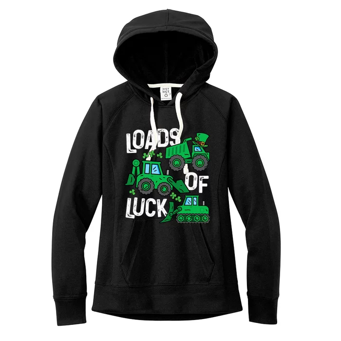 Loads Of Luck Boy St Patricks Day Crane Truck Construction Women's Fleece Hoodie