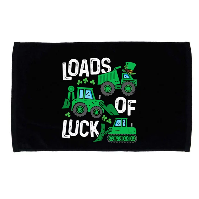 Loads Of Luck Boy St Patricks Day Crane Truck Construction Microfiber Hand Towel