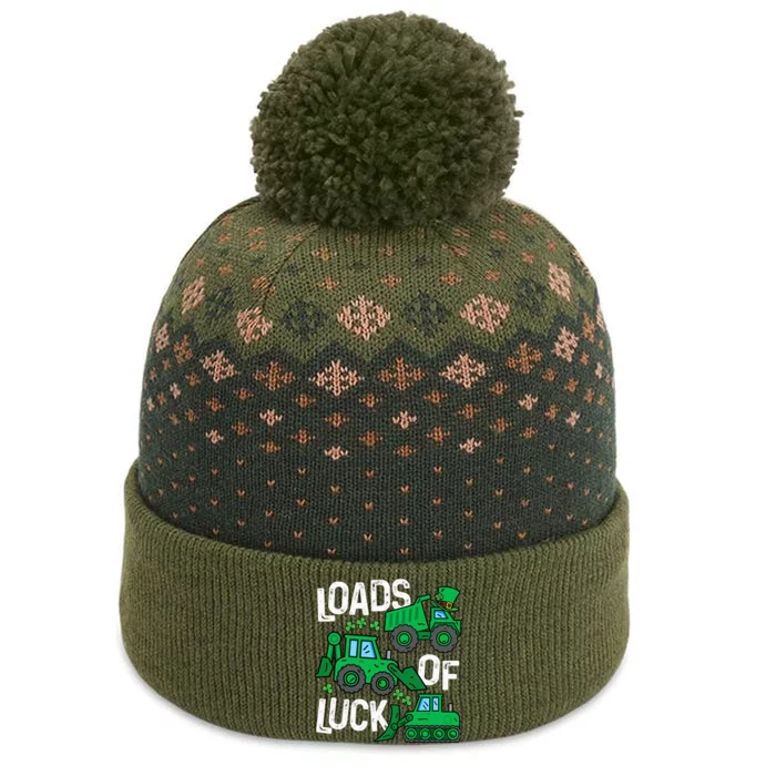 Loads Of Luck Boy St Patricks Day Crane Truck Construction The Baniff Cuffed Pom Beanie