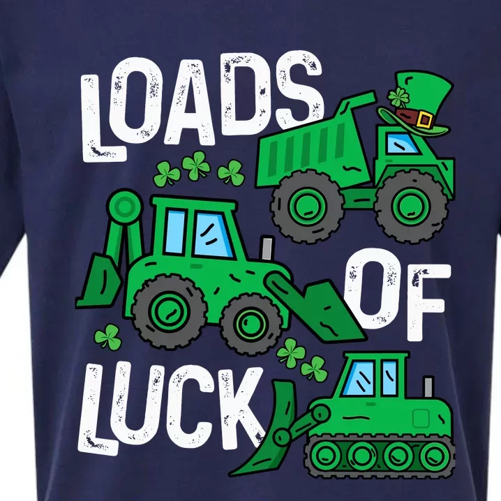 Loads Of Luck Boy St Patricks Day Crane Truck Construction Sueded Cloud Jersey T-Shirt