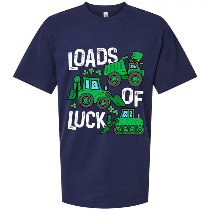 Loads Of Luck Boy St Patricks Day Crane Truck Construction Sueded Cloud Jersey T-Shirt