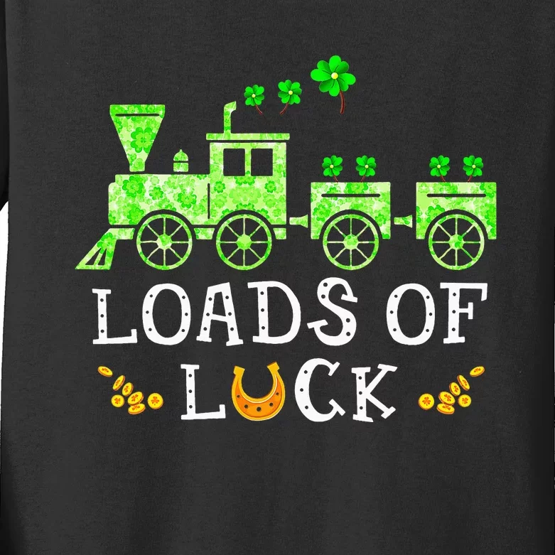 Loads Of Luck Train St Patricks Day Kids Long Sleeve Shirt