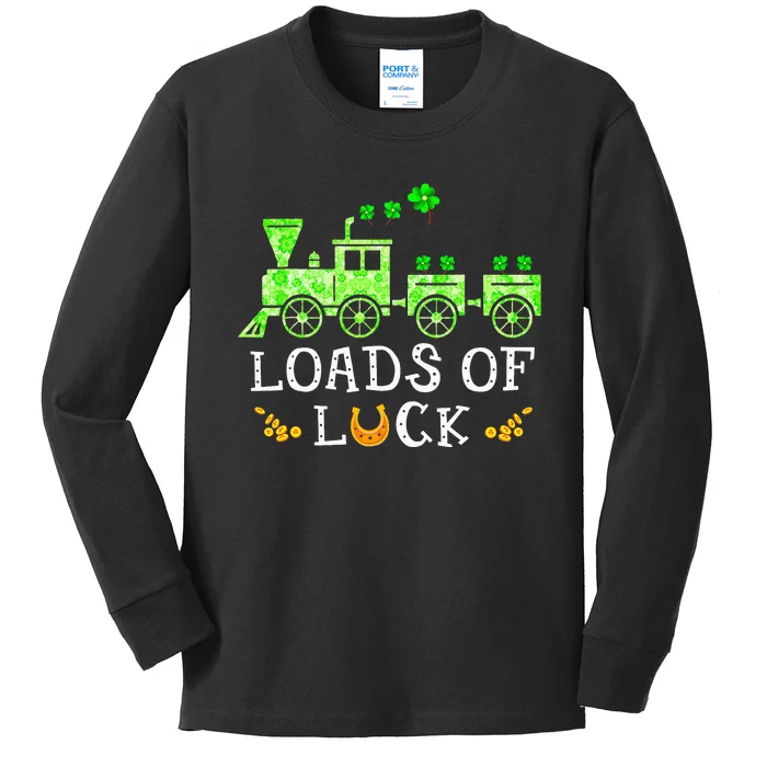 Loads Of Luck Train St Patricks Day Kids Long Sleeve Shirt