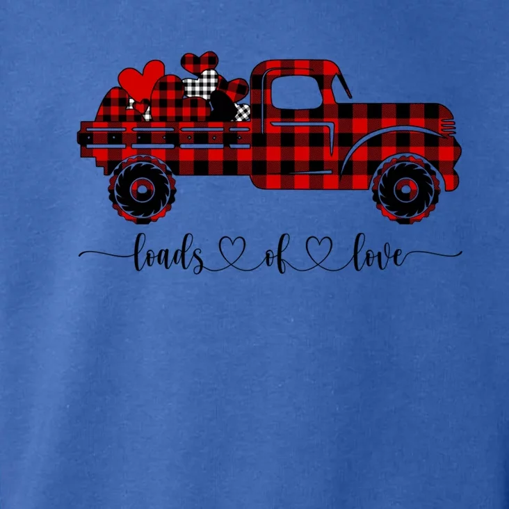 Loads Of Love Truck With Buffalo Plaid Hearts Valentines Day Gift Toddler Hoodie