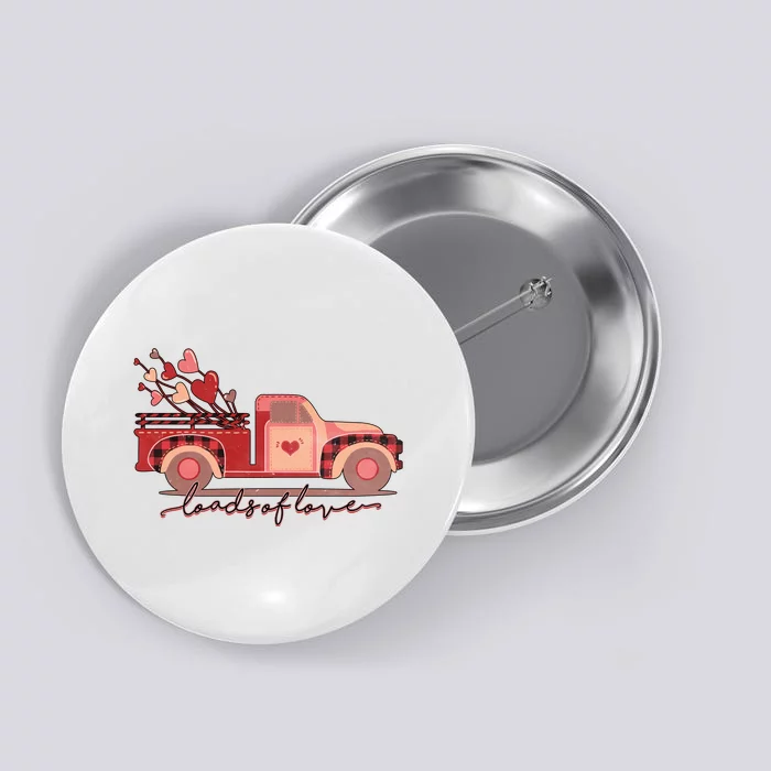 Load Of Love Truck Heart Retro Valentine's Day Gift Button