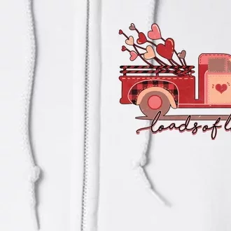 Load Of Love Truck Heart Retro Valentine's Day Gift Full Zip Hoodie