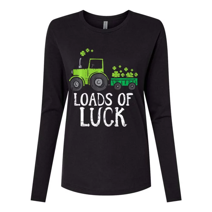 Loads Of Luck Tractor St Patricks Day Womens Cotton Relaxed Long Sleeve T-Shirt