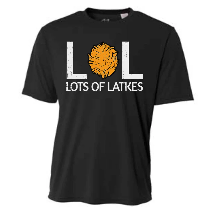 Lots Of Latkes Funny Jew Hanukkah Chanukah Cooling Performance Crew T-Shirt