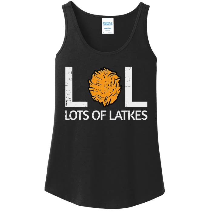 Lots Of Latkes Funny Jew Hanukkah Chanukah Ladies Essential Tank