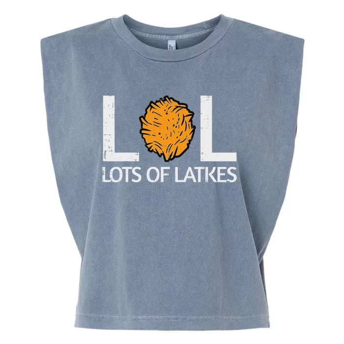 Lots Of Latkes Funny Jew Hanukkah Chanukah Garment-Dyed Women's Muscle Tee