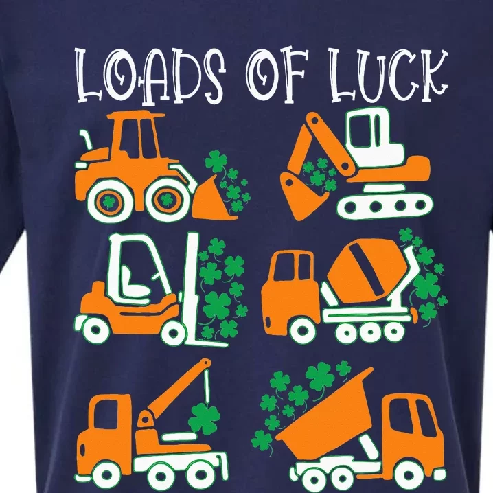 Loads Of Luck Construction Machines St Patricks Day Sueded Cloud Jersey T-Shirt