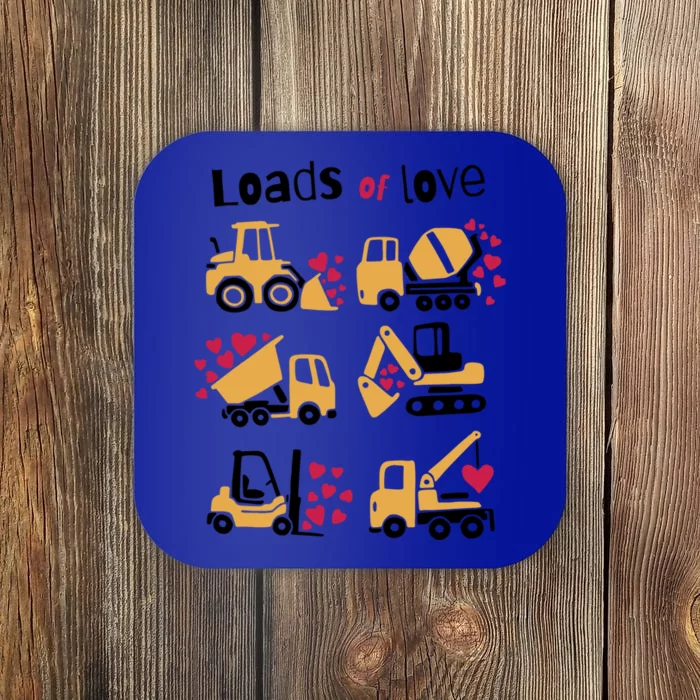 Loads Of Love Construction Truck Hearts Valentines Day Gift Coaster