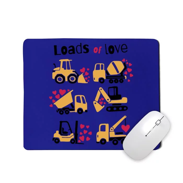 Loads Of Love Construction Truck Hearts Valentines Day Gift Mousepad