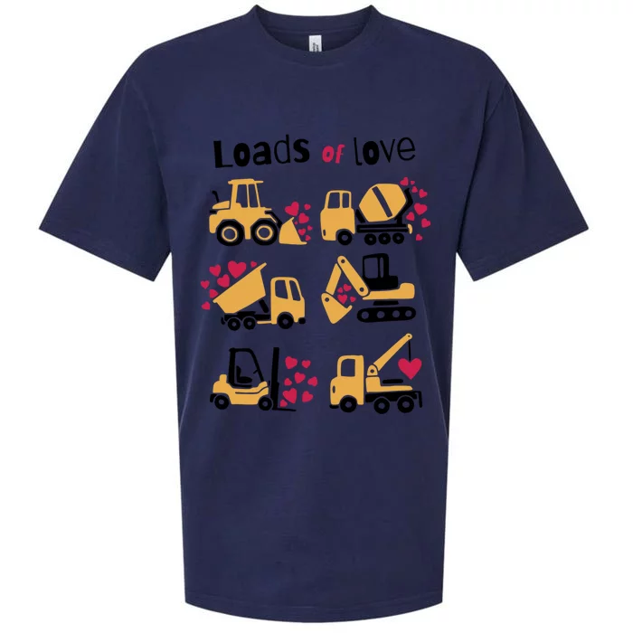 Loads Of Love Construction Truck Hearts Valentines Day Gift Sueded Cloud Jersey T-Shirt