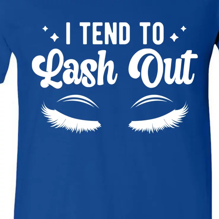 Lash Out Lash Tech Lash Technician Gift V-Neck T-Shirt