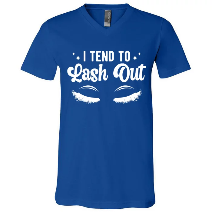 Lash Out Lash Tech Lash Technician Gift V-Neck T-Shirt