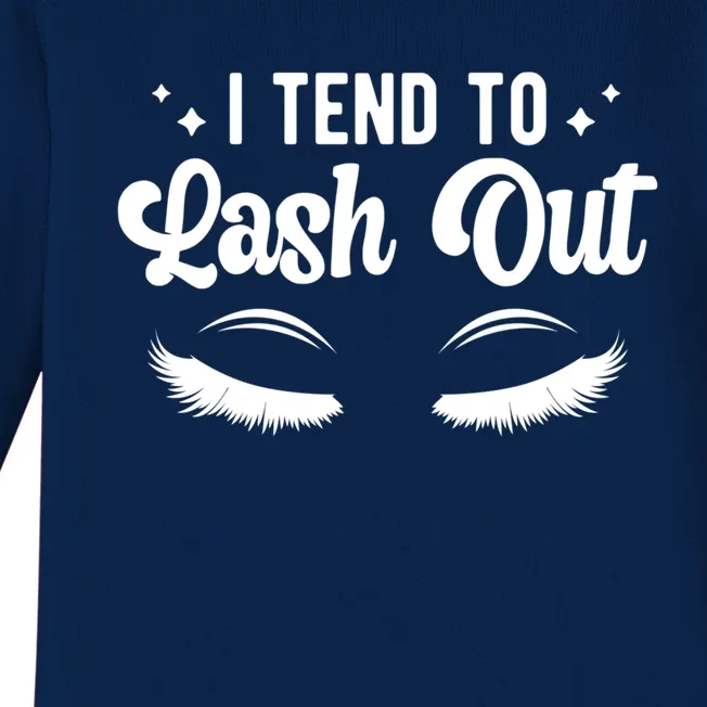 Lash Out Lash Tech Lash Technician Gift Baby Long Sleeve Bodysuit