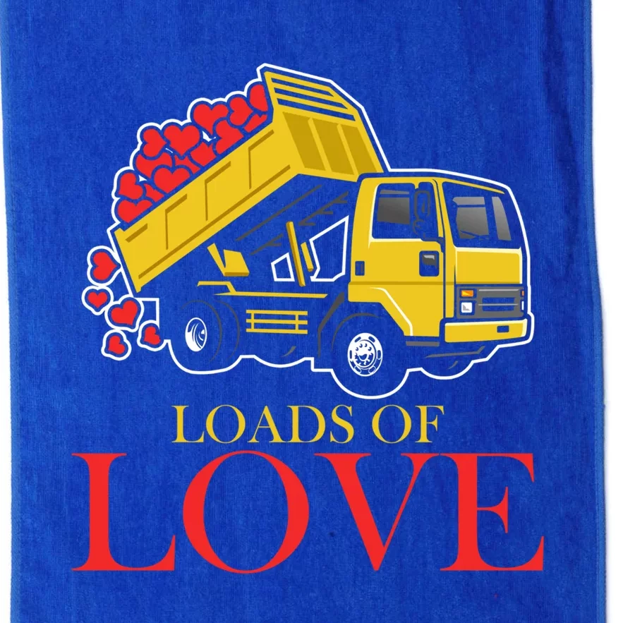 Loads Of Love Truck Construction Worker Valentine's Day Gift Platinum Collection Golf Towel