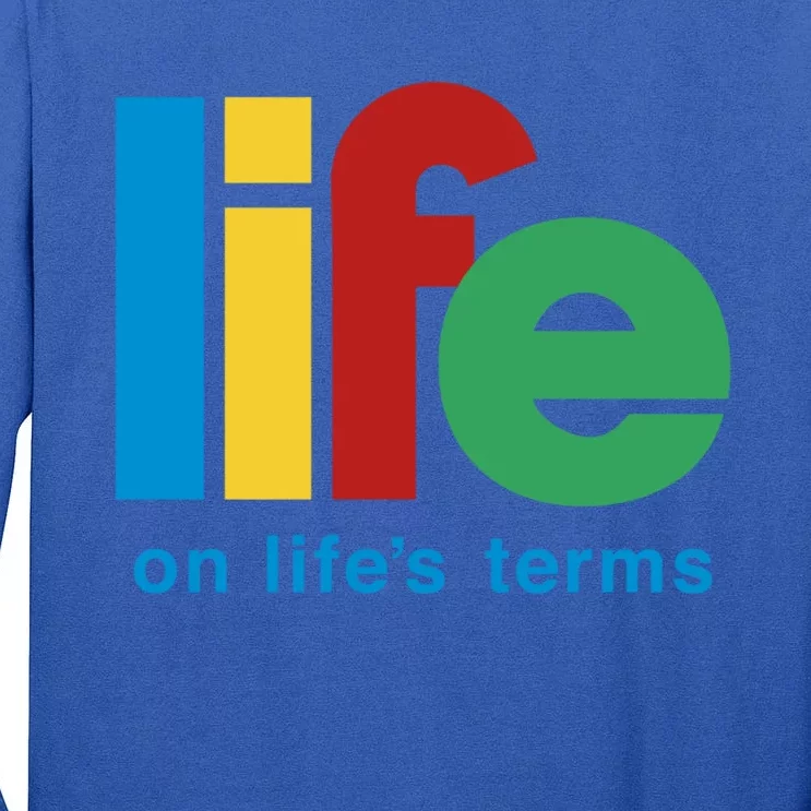 Life On Lifes Terms Sobriety Recovery Funny Aa Na Gift Funny Gift Tall Long Sleeve T-Shirt