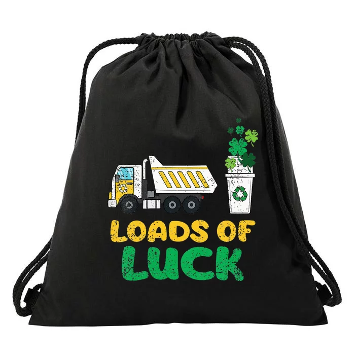 Loads Of Luck Truck green St Patricks Day Drawstring Bag