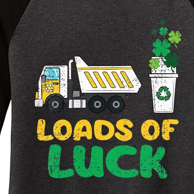 Loads Of Luck Truck green St Patricks Day Women's Tri-Blend 3/4-Sleeve Raglan Shirt