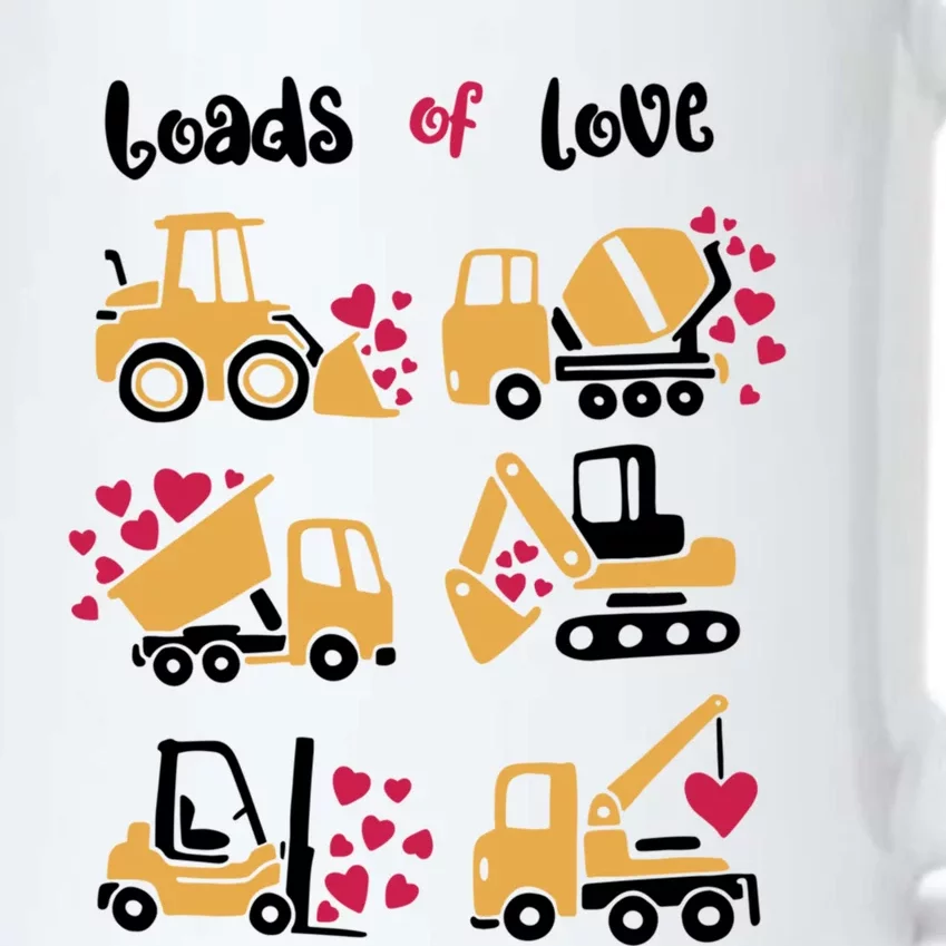 Loads Of Love Construction Trucks Valentine's Day Funny Gift Black Color Changing Mug