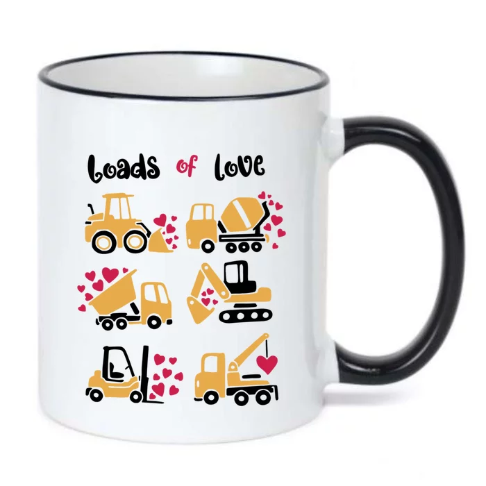 Loads Of Love Construction Trucks Valentine's Day Funny Gift Black Color Changing Mug