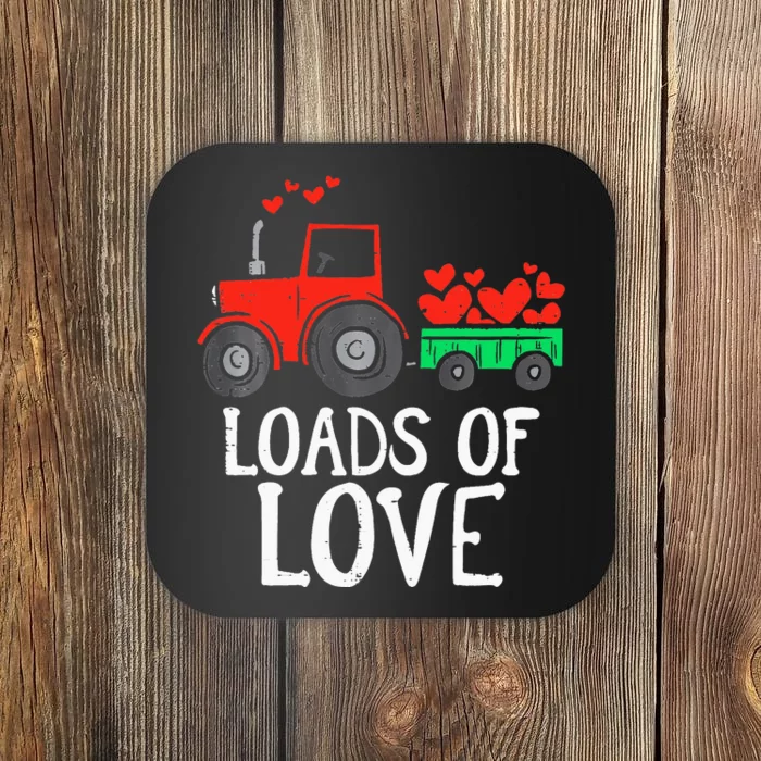 Loads Of Love Tractor Cute Valentines Day Coaster