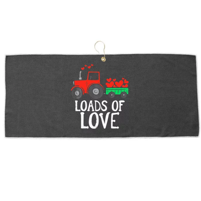 Loads Of Love Tractor Cute Valentines Day Large Microfiber Waffle Golf Towel