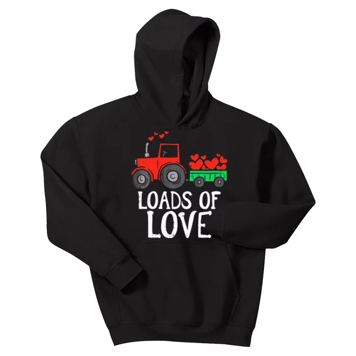 Loads Of Love Tractor Cute Valentines Day Kids Hoodie