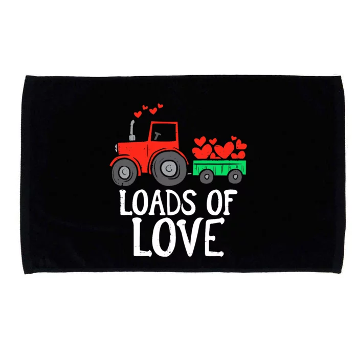 Loads Of Love Tractor Cute Valentines Day Truck Boy Microfiber Hand Towel