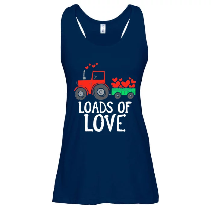 Loads Of Love Tractor Cute Valentines Day Truck Boy Ladies Essential Flowy Tank