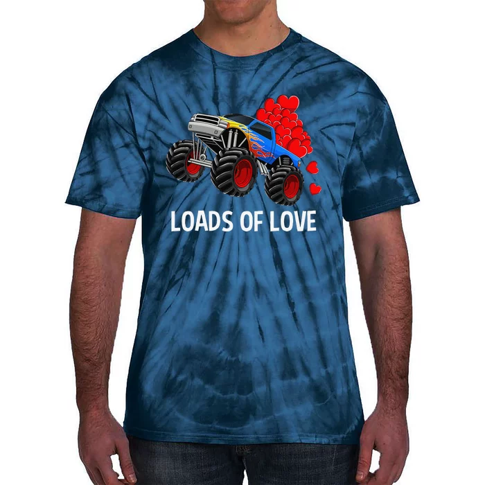 Loads Of Love Monster Truck Valentine's Day Gifts Tie-Dye T-Shirt