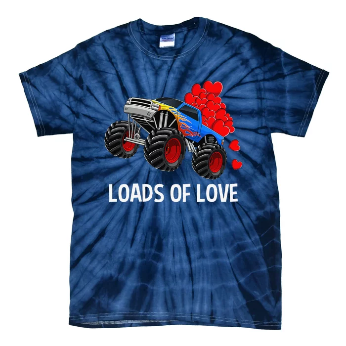 Loads Of Love Monster Truck Valentine's Day Gifts Tie-Dye T-Shirt