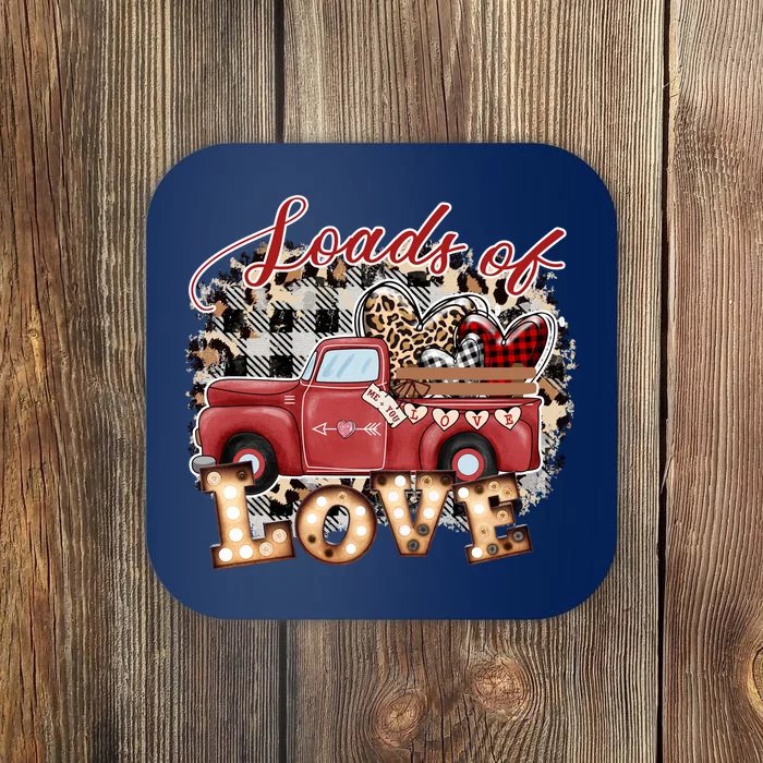 Loads Of Love Cute Vintage Truck Valentines Day Coaster