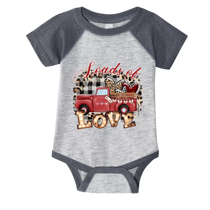 Loads Of Love Cute Vintage Truck Valentines Day Infant Baby Jersey Bodysuit