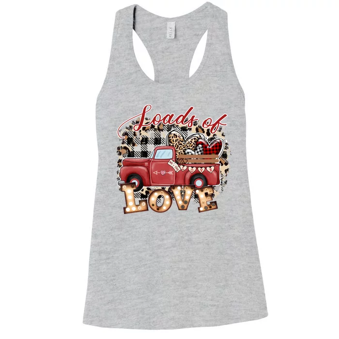 Loads Of Love Cute Vintage Truck Valentines Day Women's Racerback Tank