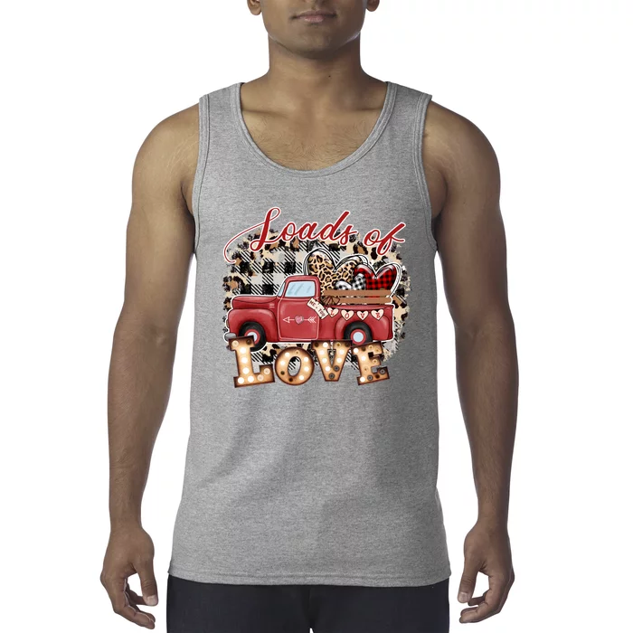 Loads Of Love Cute Vintage Truck Valentines Day Tank Top