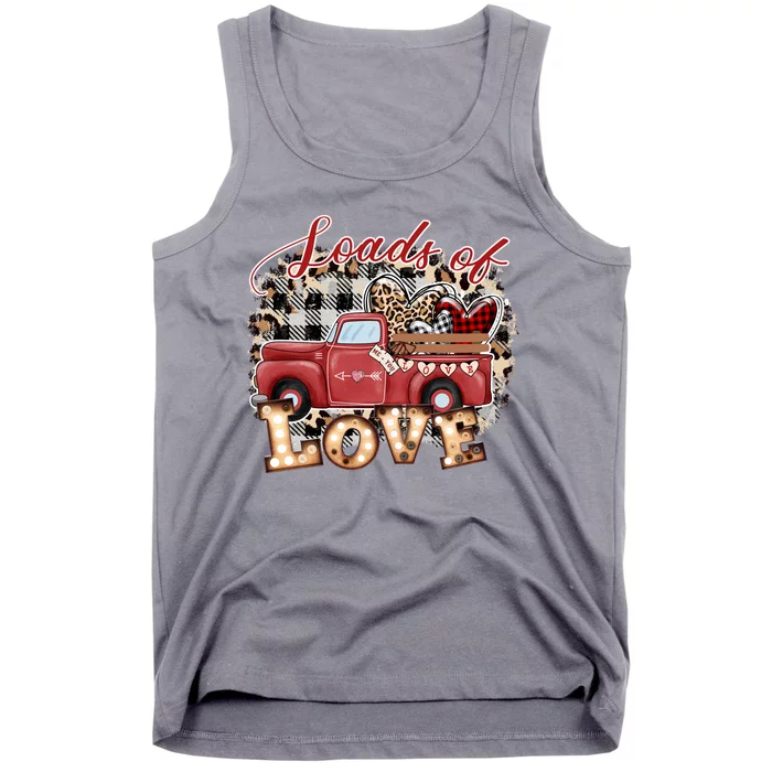 Loads Of Love Cute Vintage Truck Valentines Day Tank Top