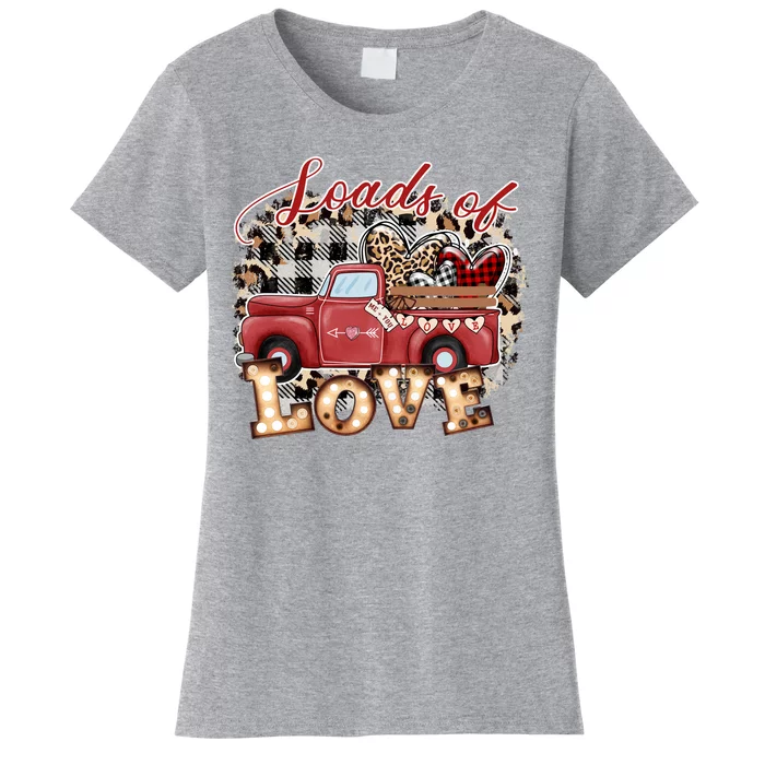 Loads Of Love Cute Vintage Truck Valentines Day Women's T-Shirt