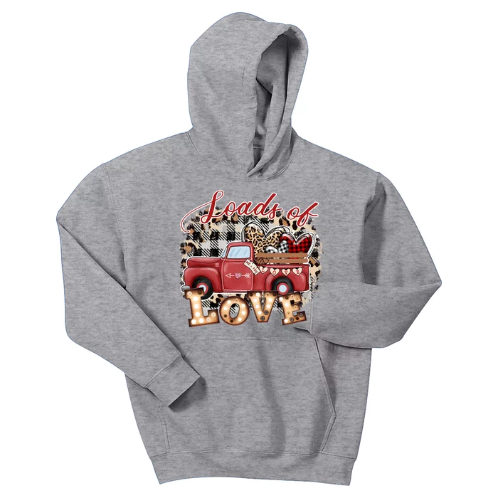 Loads Of Love Cute Vintage Truck Valentines Day Kids Hoodie