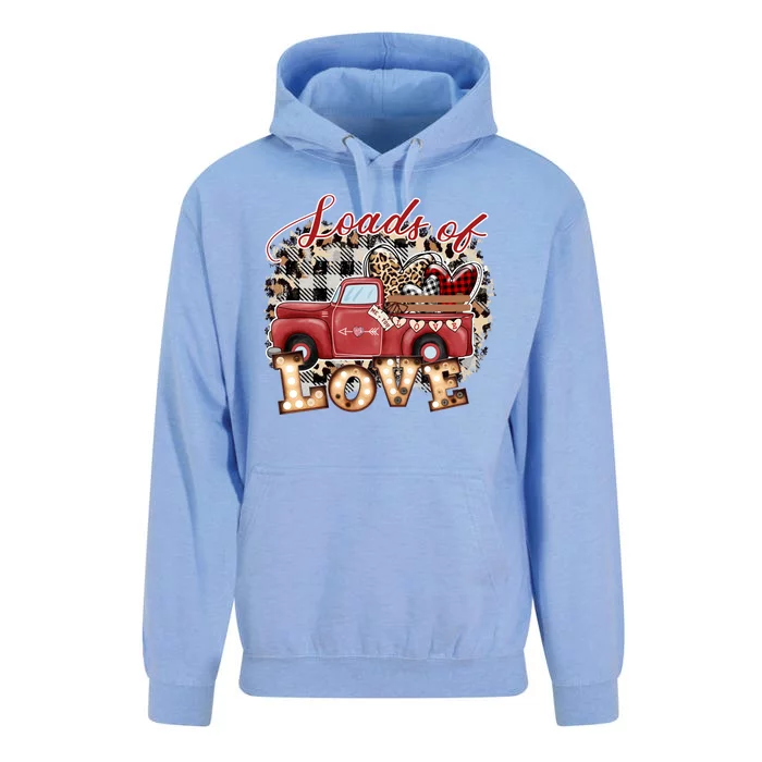 Loads Of Love Cute Vintage Truck Valentines Day Unisex Surf Hoodie