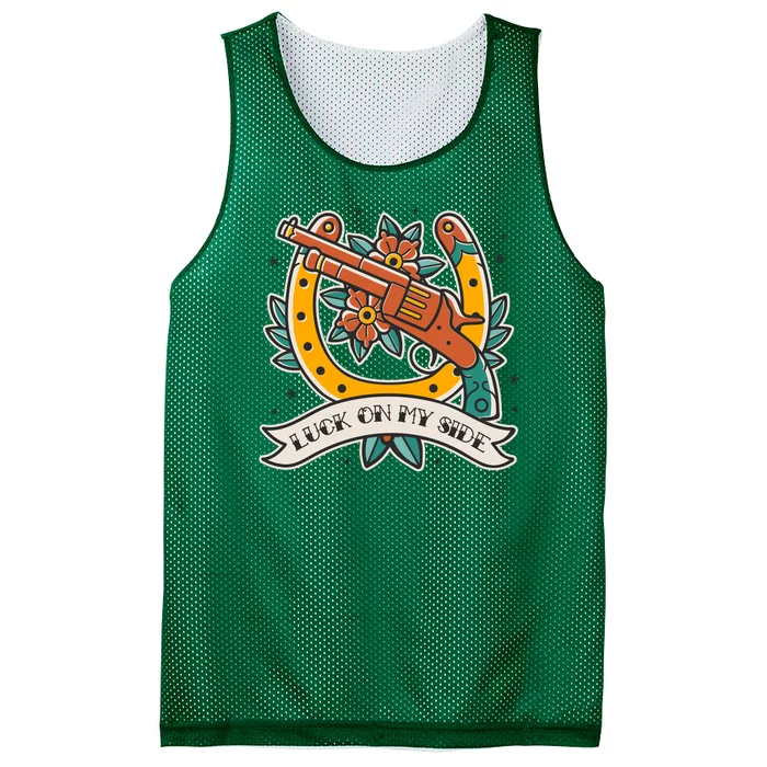 Luck On My Side Gun Mesh Reversible Basketball Jersey Tank