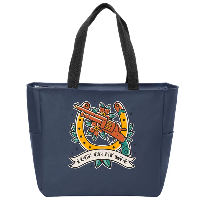 Luck On My Side Gun Zip Tote Bag