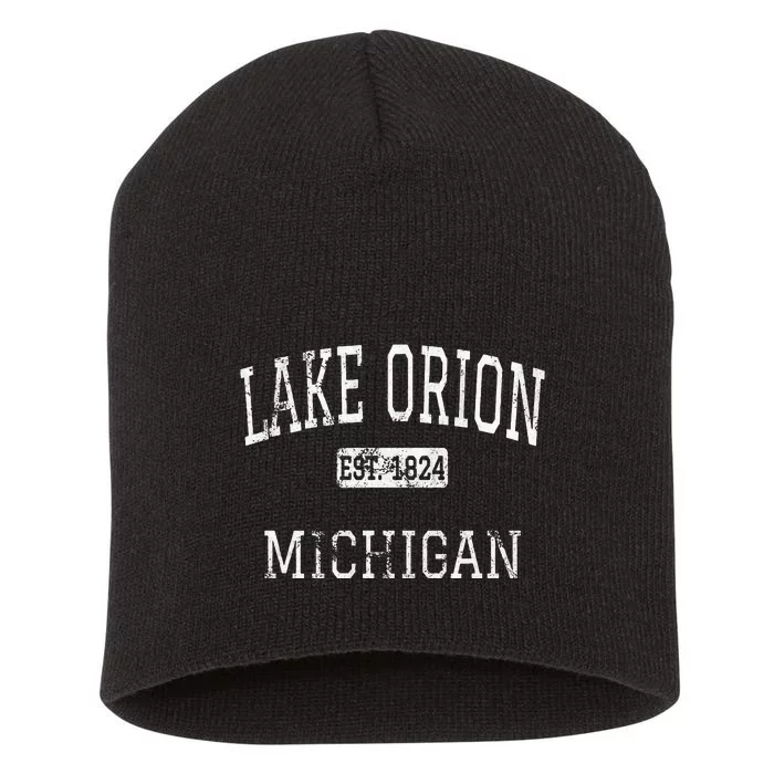 Lake Orion Michigan MI Vintage Short Acrylic Beanie