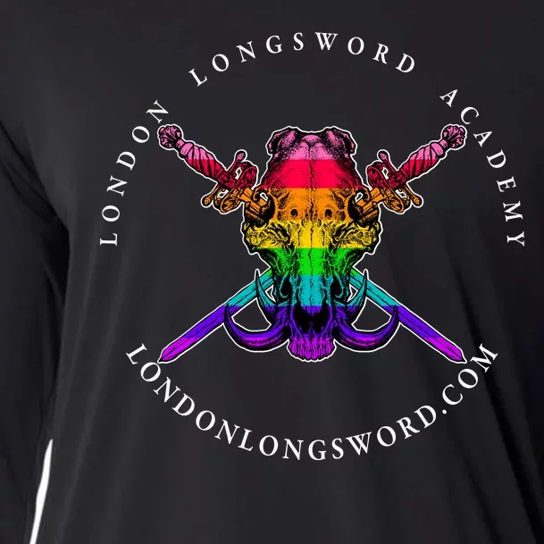 London Longsword Academy Rainbow Boar Skull Cooling Performance Long Sleeve Crew