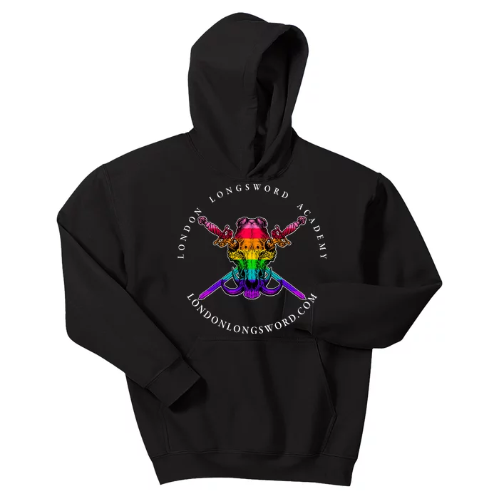 London Longsword Academy Rainbow Boar Skull Kids Hoodie