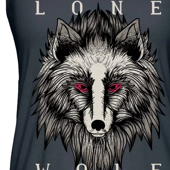 Lone Wolf Red Eyes Ladies Essential Flowy Tank